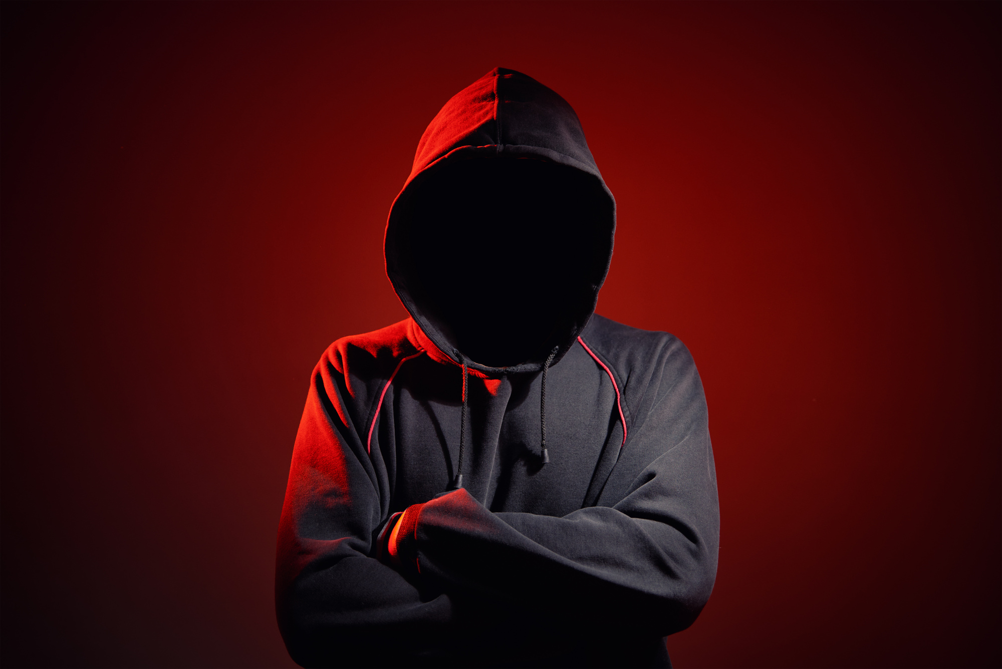 Silhouette of Man without Face in Hoodie